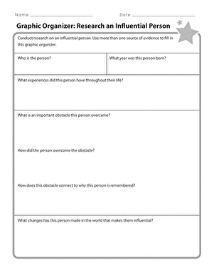 Visual guide for students to collect and organize key details about notable figures Graphic organizer worksheet for researching an influential person in Spanish for fourth graders