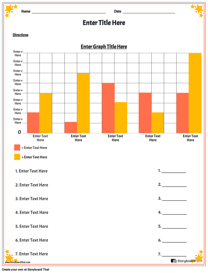 Third grade student working on a bar graph worksheet about school transportation methods