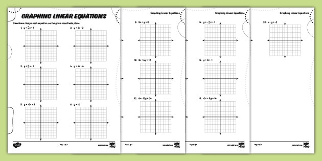 Graphing Systems of Linear Equations Practice Worksheet 5 Eighth grade algebra worksheet for graphing systems of linear equations to find solutions