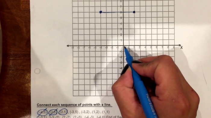 Graphing ordered pairs on a coordinate plane with both positive and negative values