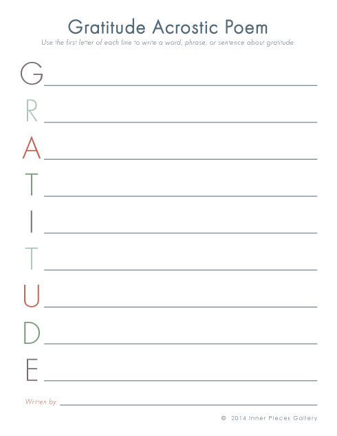 Write A Gratitude Acrostic Poem Worksheet 17 Third grade students writing gratitude acrostic poems with colorful worksheet design for poetry practice