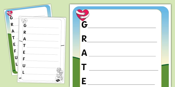 Write A Gratitude Acrostic Poem Worksheet for Third Grade Practice 8 A third grade student writing a gratitude acrostic poem on a worksheet with lines for each letter of the word gratitude