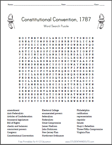 Interactive worksheet for sixth graders on the 1787 Constitutional Convention Students engaging with the Great Compromise worksheet from the Constitutional Convention