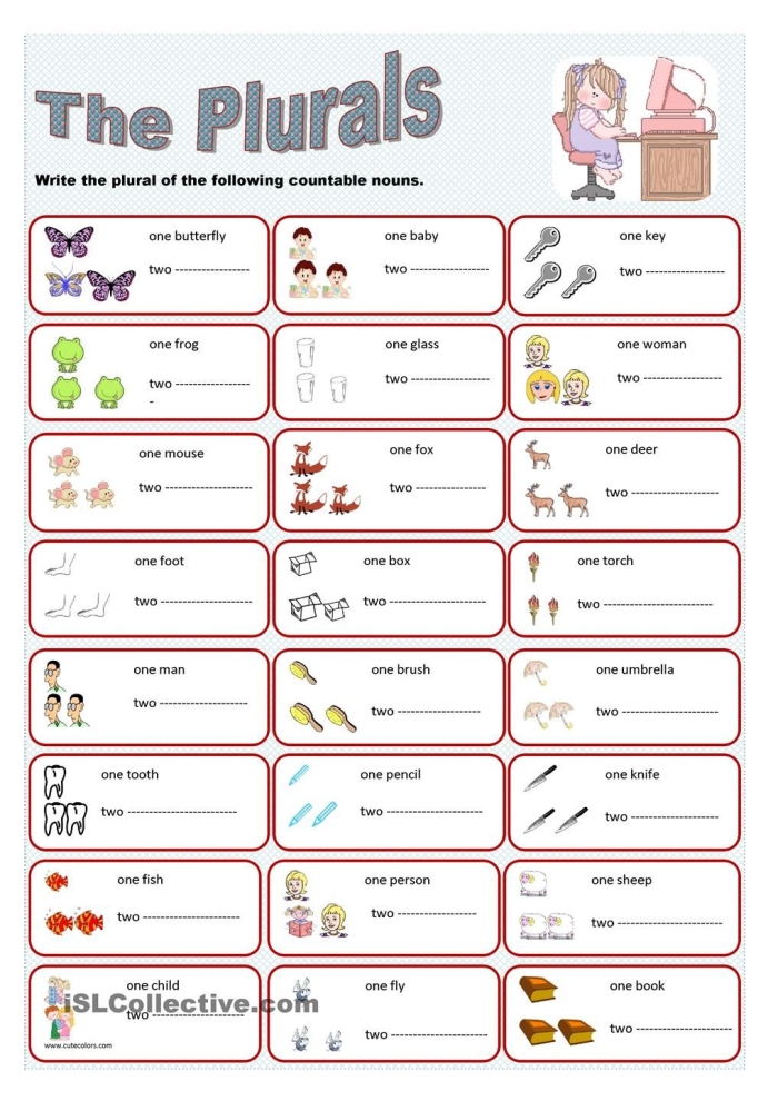 Great Grammar worksheet for third graders focusing on singular and plural nouns