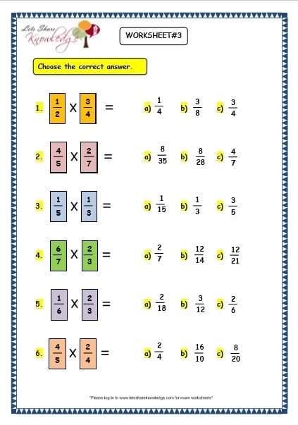 Worksheet featuring the Greater Than or Less Than? Comparing Fractions activity for fourth graders