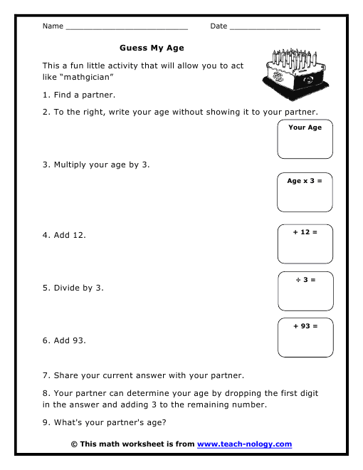 Guess My Number Worksheet 7 Fourth Grade Math Riddle Exercise Fourth grade math students use logic and number sense to solve the Guess My Number riddle worksheet 7