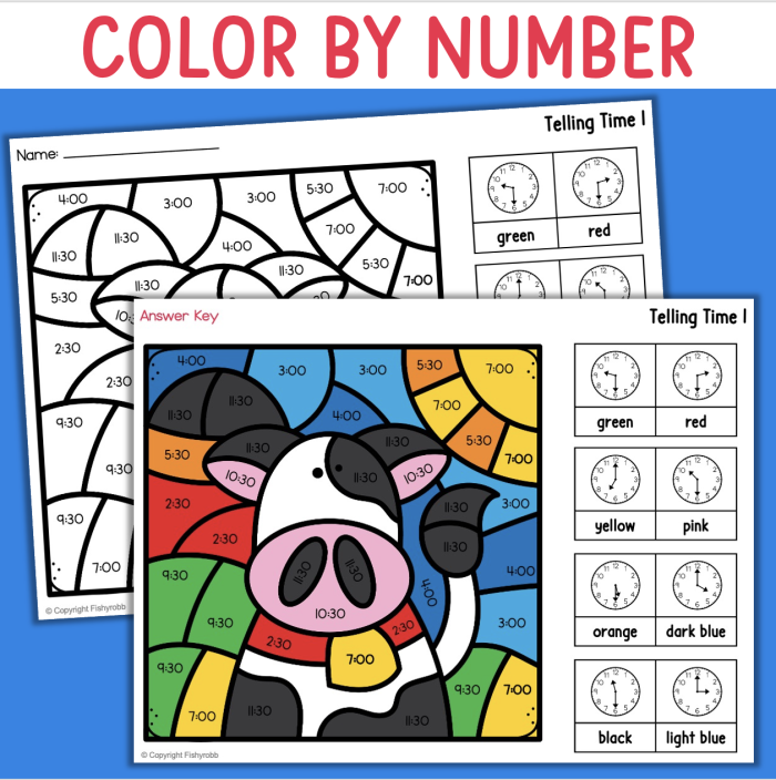 Half Hour Match-Up worksheet for first graders to practice telling time