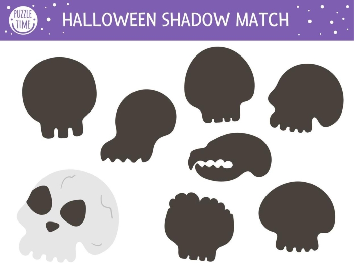 Colorful Halloween shadow puppets for kindergarten students to enjoy spooky creative fun