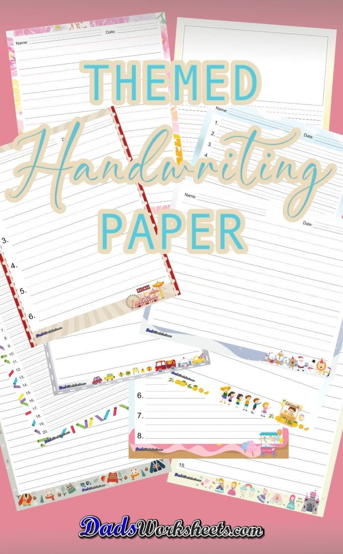 Handwriting paper template for kindergarteners to practice writing letters and numbers