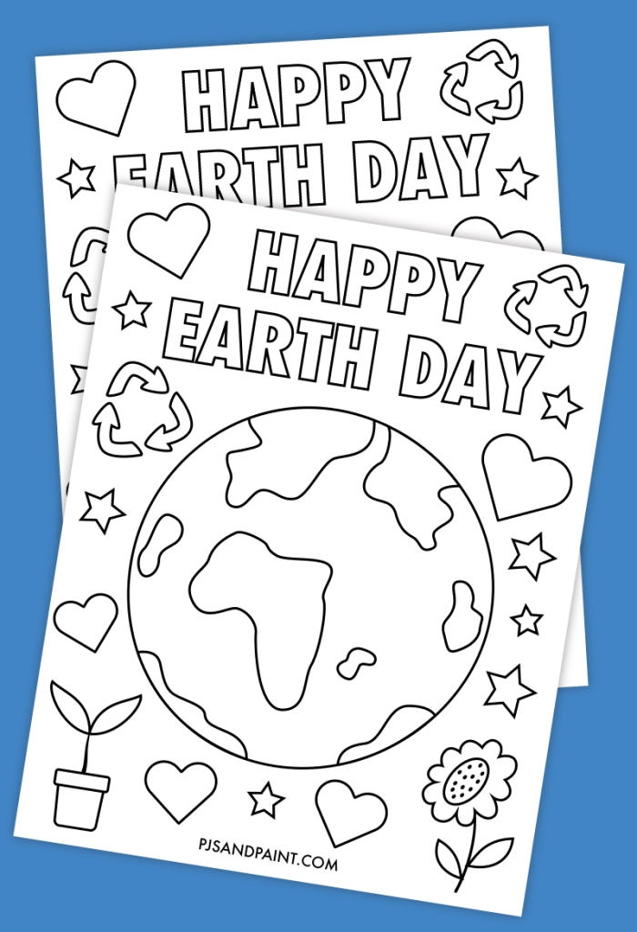 Addition worksheet for Kindergarten Happy Earth Day coloring page for kindergarten students featuring Earth and a writing prompt. Earth Day worksheet for kids to color and express ways to help the planet.