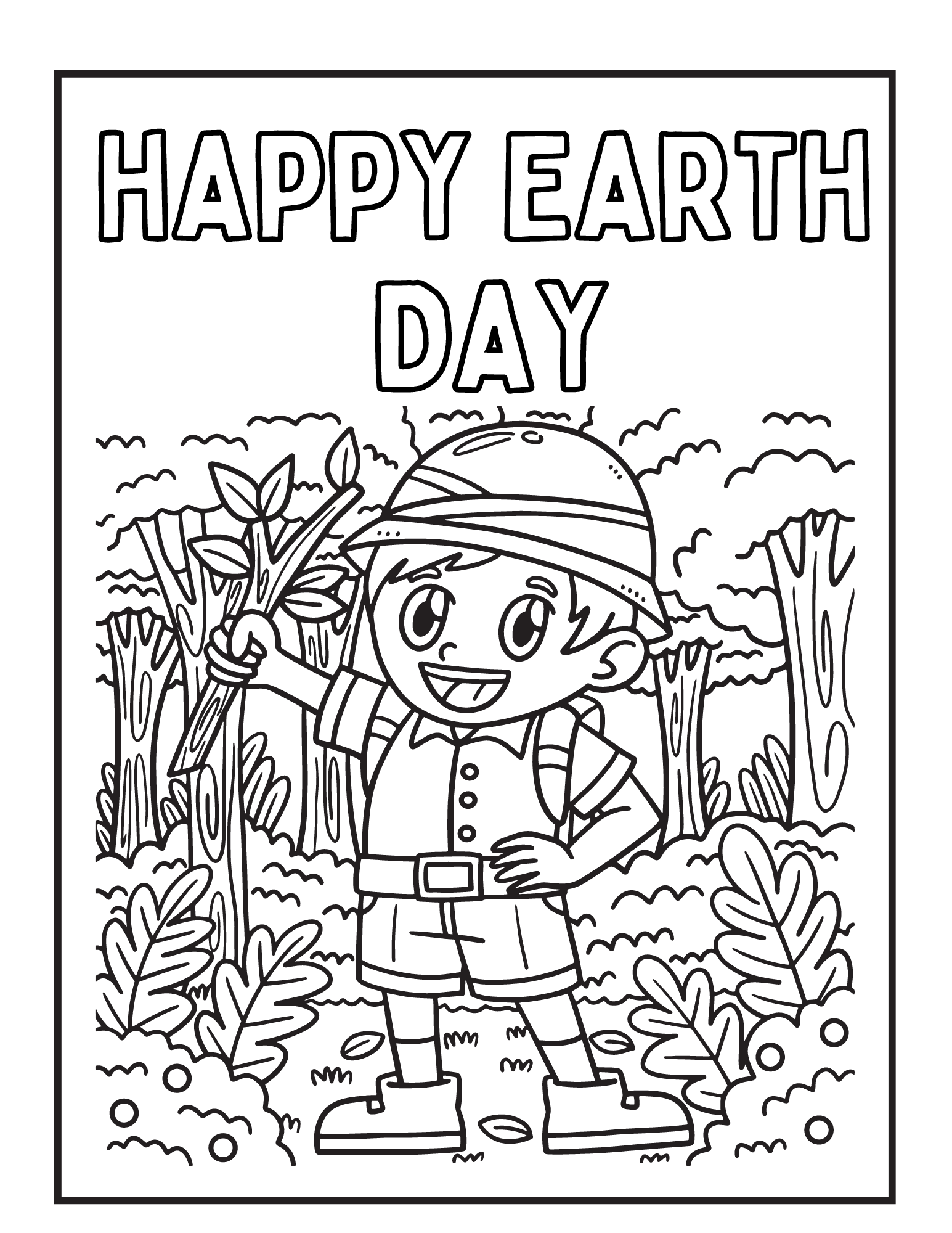 Earth Day coloring worksheet for kindergarten students with a focus on addition activities Happy Earth Day! Coloring page for kids featuring Earth and a writing prompt for environmental actions