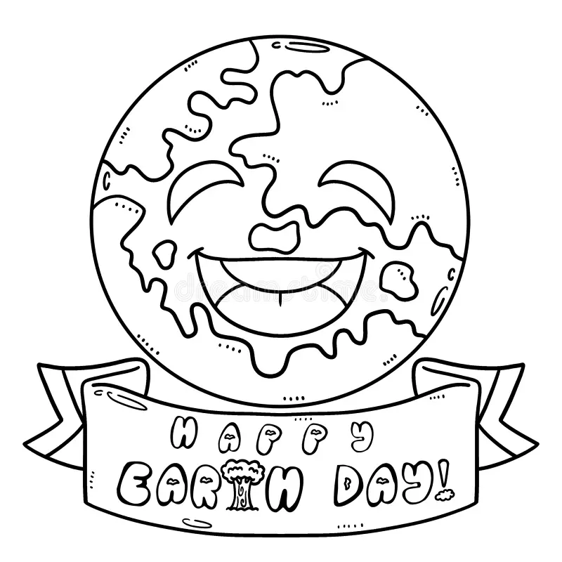 Earth Day coloring activity for kindergarten students encouraging creativity and environmental awareness Happy Earth Day coloring page worksheet featuring a drawing of Earth for kids to color and write on