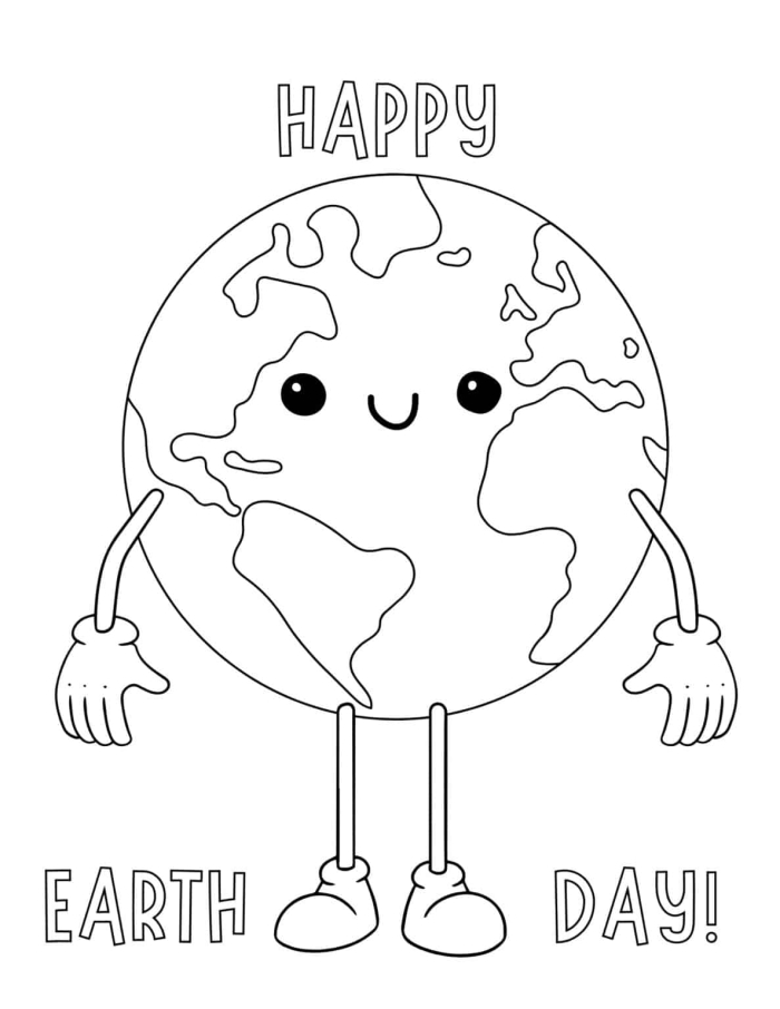 Earth-themed addition worksheet for young learners celebrating Earth Day Happy Earth Day coloring page for kindergarten students featuring Earth and a writing prompt