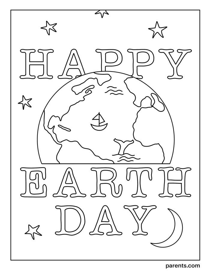 Happy Earth Day! Coloring Page worksheet for addition practice in Kindergarten Coloring page for Kindergarten students featuring Earth and a writing prompt for Earth Day activities