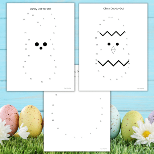 Connect the dots to reveal a surprise in the Easter basket for young learners Happy Easter Dot-to-Dot worksheet featuring an Easter basket for kindergarteners