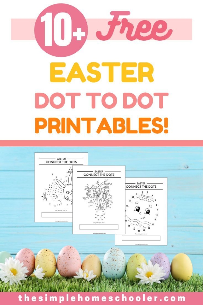 Connect the dots to reveal the festive Easter basket picture Happy Easter Dot-to-Dot worksheet for kindergarten students to discover Easter basket surprises