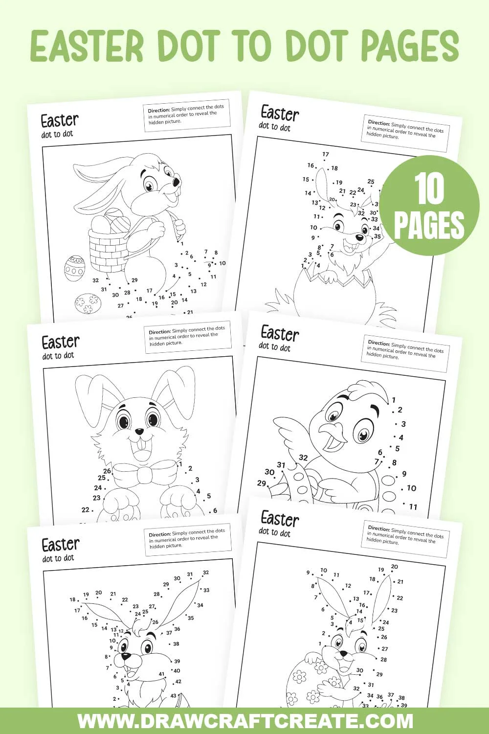 Engaging Easter basket picture to complete by connecting the dots in this fun worksheet Happy Easter Dot-to-Dot worksheet for kindergarten students featuring an Easter basket counting activity