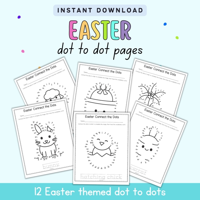 Alphabet worksheet for Kindergarten Happy Easter Dot-to-Dot worksheet for kindergarten students to discover an Easter basket. Engage in counting to complete the fun picture activity.
