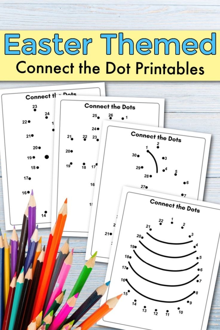 Easter-themed counting activity for young learners in grade K Happy Easter Dot-to-Dot worksheet for kindergarteners to discover Easter basket treasures