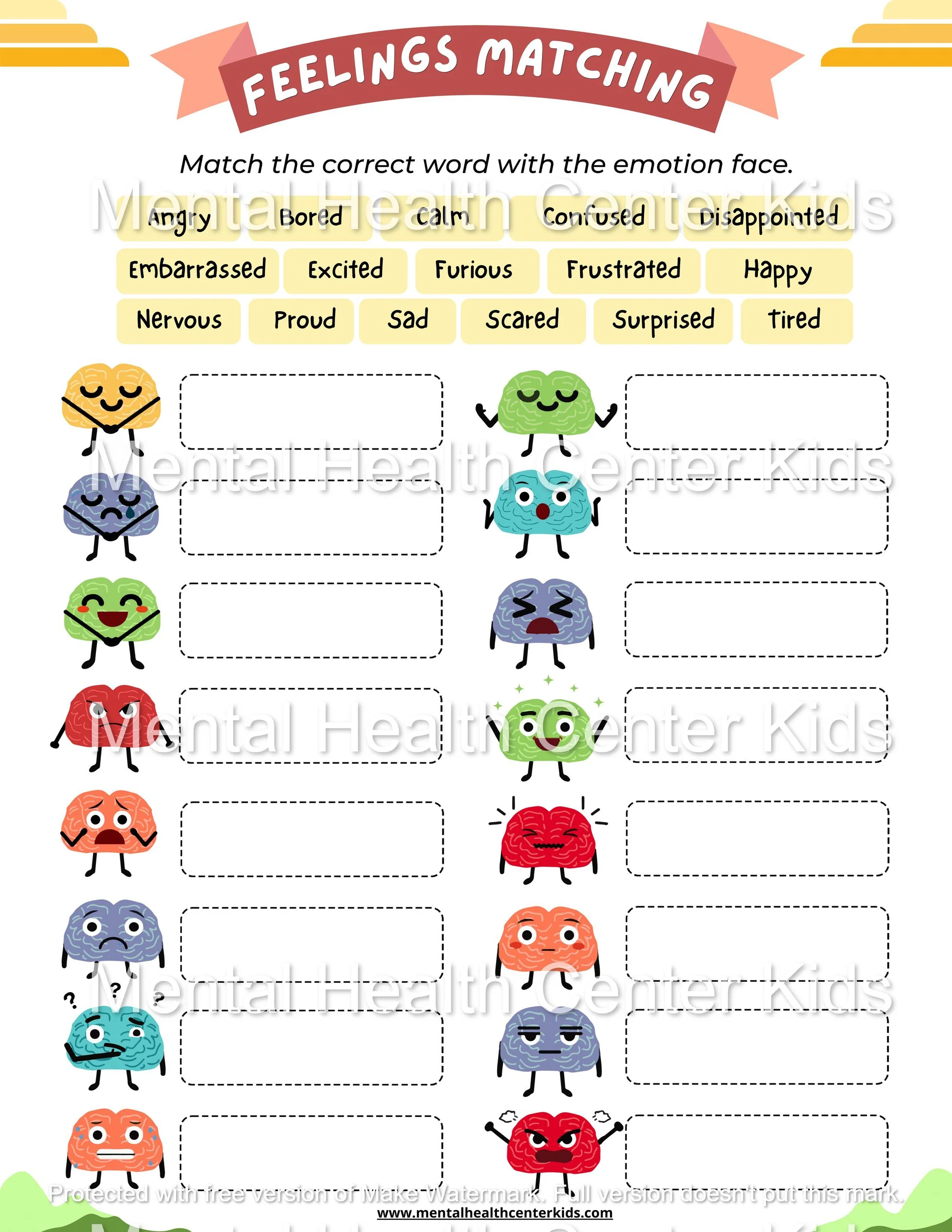 Children engaging with the Happy or Excited? Emotion Synonym Matching worksheet