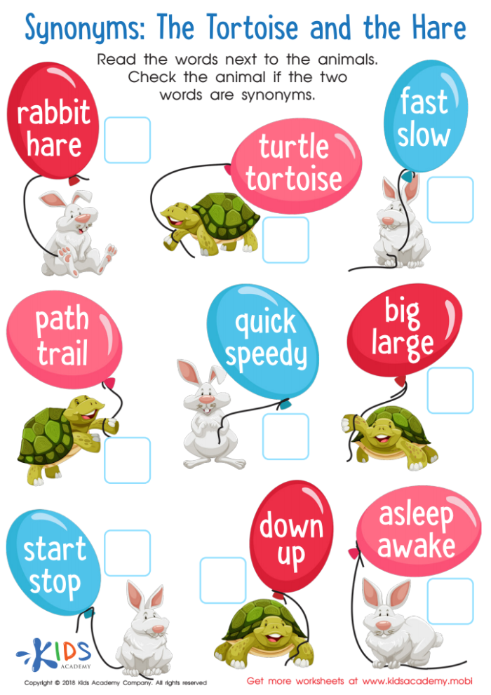 Puppet show templates for The Hare and the Tortoise story suitable for kindergarten students