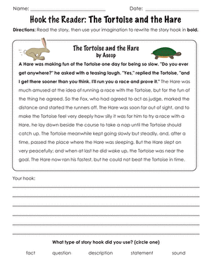 Colorful puppet templates for The Hare and the Tortoise story activity