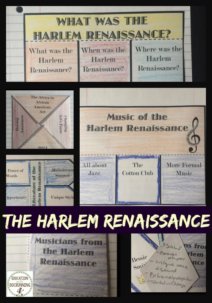 Ideas of the Harlem Renaissance educational activity sheet 19 Third grade worksheet covering key figures and concepts of the Harlem Renaissance cultural movement