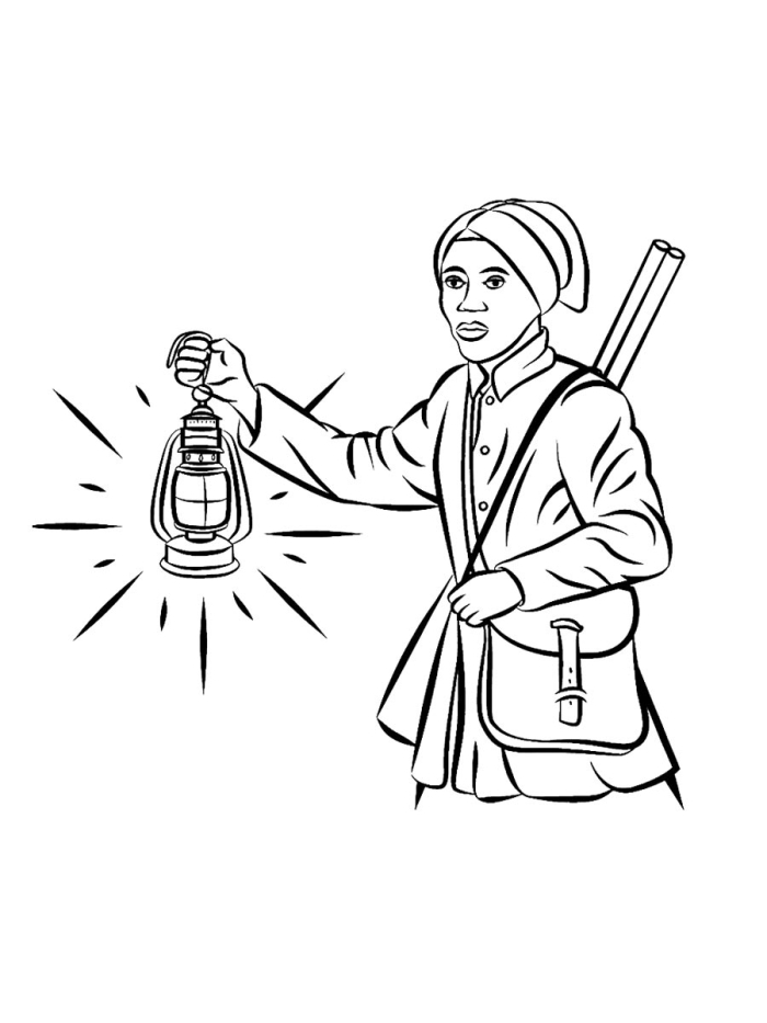 Engaging worksheet featuring Harriet Tubman, a key figure in the Civil War era Harriet Tubman coloring page for second graders to learn about U.S. history