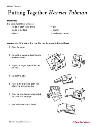 Third grade math worksheet featuring a historical lesson on Harriet Tubman and place value practice