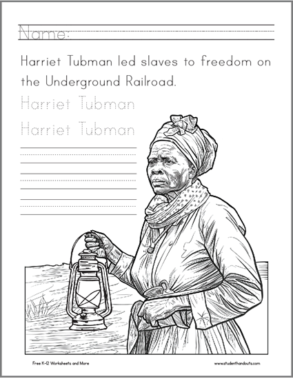 Third grade students learning about Harriet Tubman's heroic journey to freedom while practicing place value skills with historical context