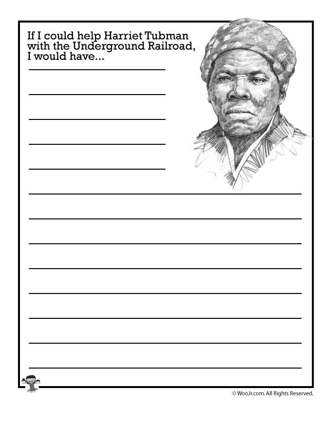 Third grade math worksheet featuring place value practice alongside the biography of Harriet Tubman