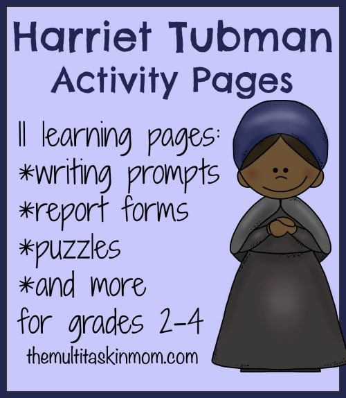 Historical Heroes Harriet Tubman worksheet featuring place value math exercises for third graders