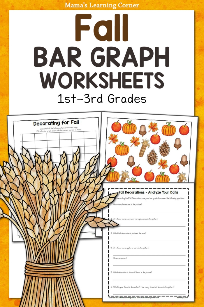 Third grade students analyzing a bar graph showing healthy food choices and nutritional data for phonics practice