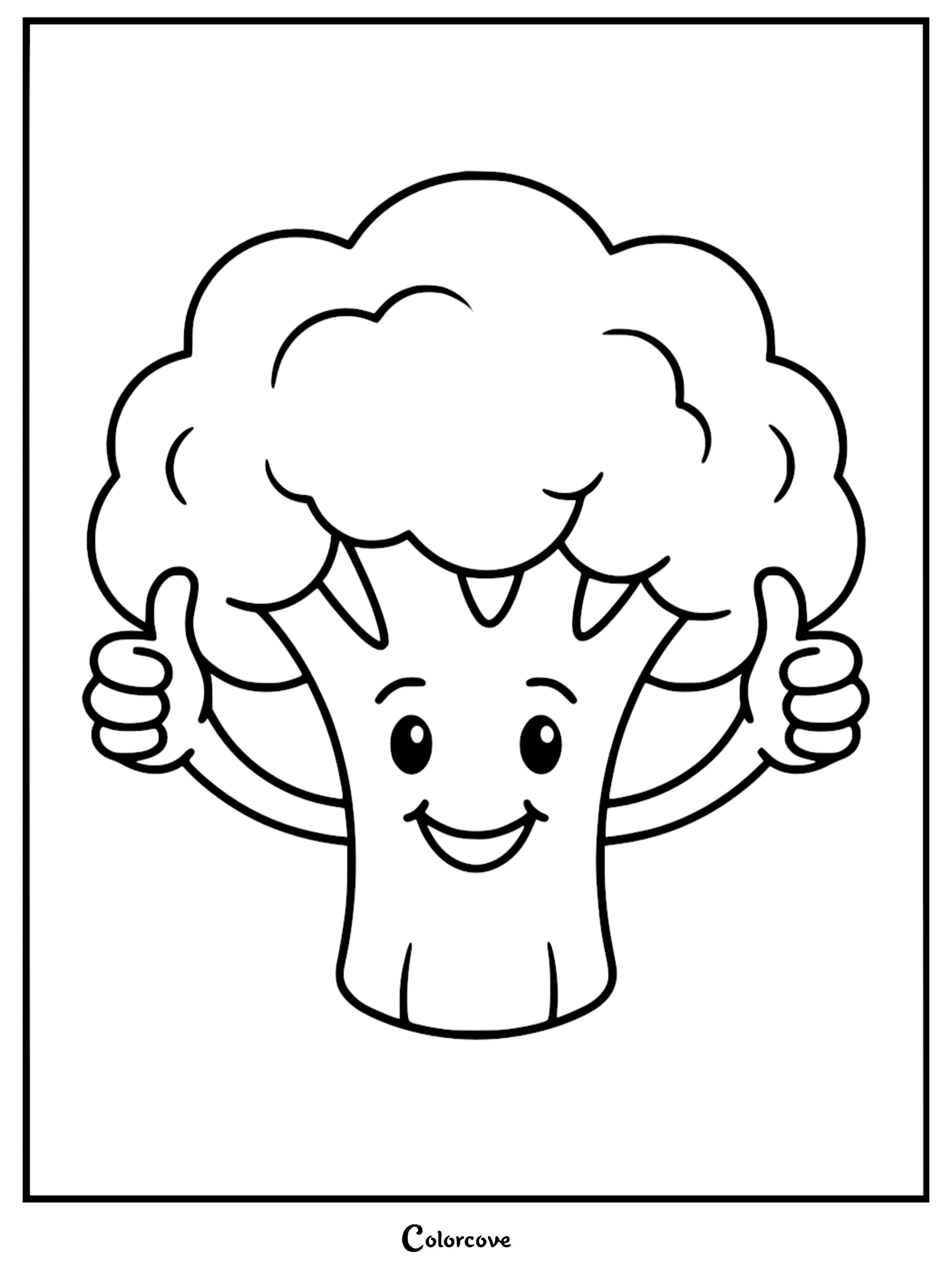Healthy foods coloring page featuring vibrant fruits and vegetables for kids