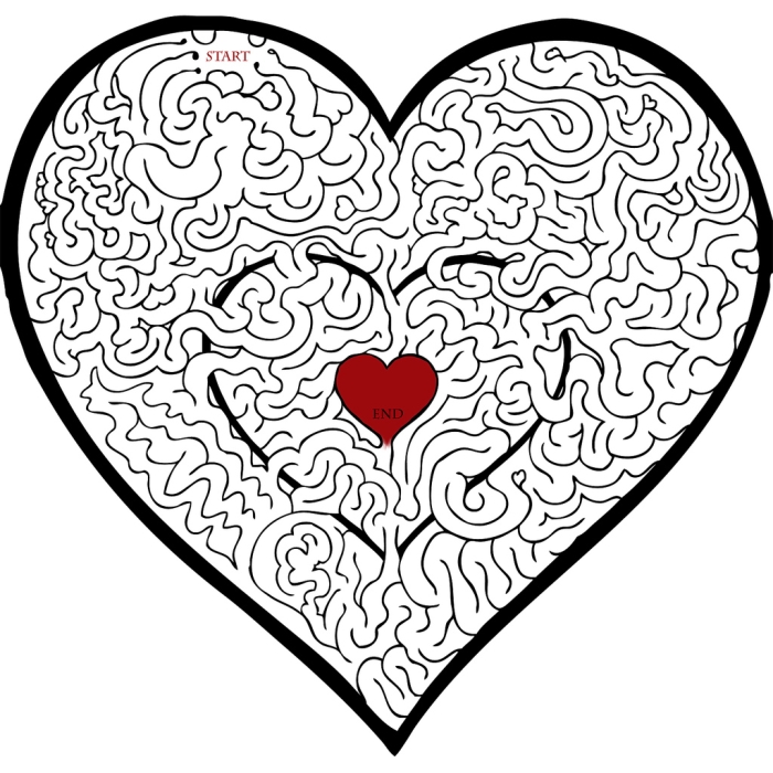 Heart Maze Worksheet 17 Valentine's Day Division Puzzle for First Grade First grade students use a pencil to solve the Valentine's Day heart maze worksheet number 17