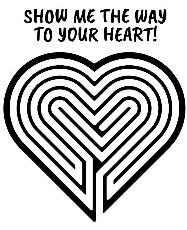 Valentine Heart Maze Worksheet for First Grade Math Practice 9 First grade students follow a path through a heart maze to reach the center for Valentine's Day