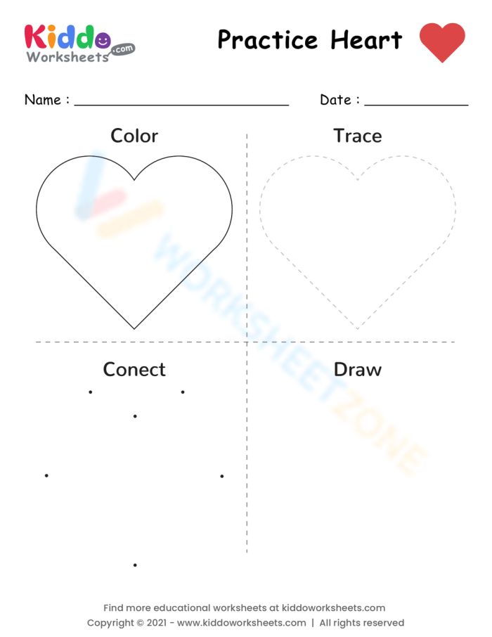 Heart pattern worksheet for second graders to practice math skills on Valentine's Day