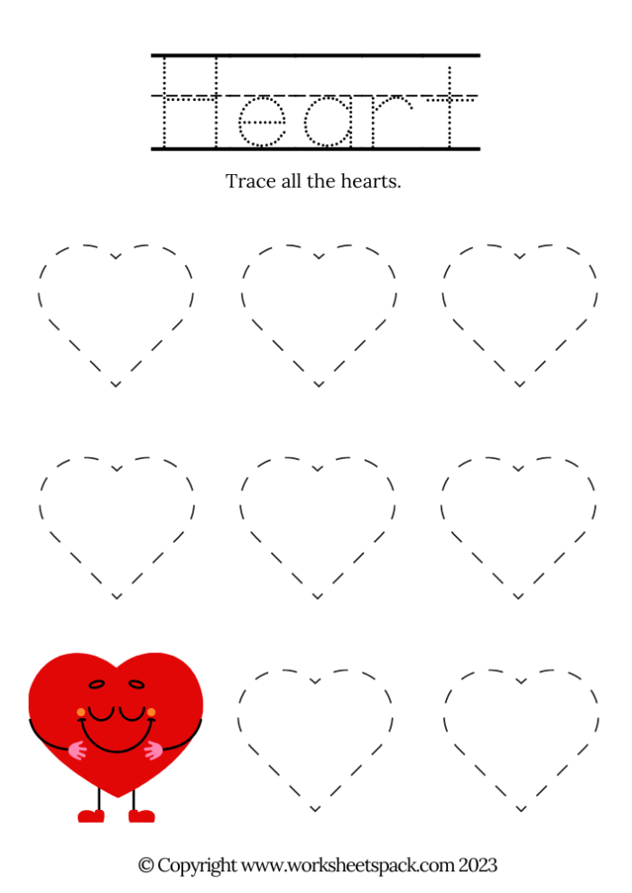 Heart-shaped pattern worksheet for practicing math skills in second grade during Valentine's Day. Engaging heart pattern activity for kids to enhance their numeric pattern recognition.