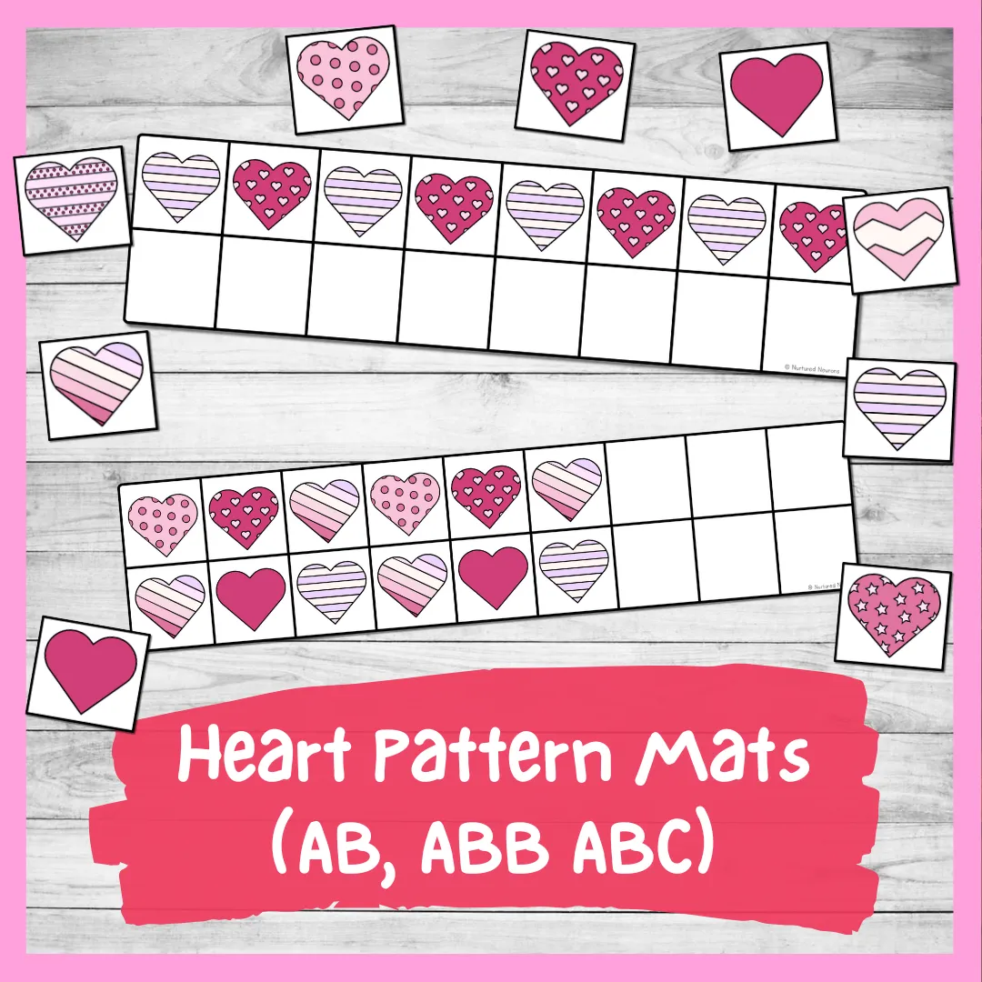 Heart pattern worksheet designed for second graders to enhance math skills during Valentine's Day. Fun and engaging heart pattern activity for practicing numeric sequences.
