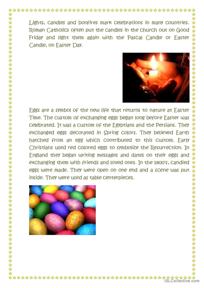 Engaging worksheet about the historical significance of Easter for Algebra students History of Easter worksheet for fifth graders exploring the origins of Easter egg hunts