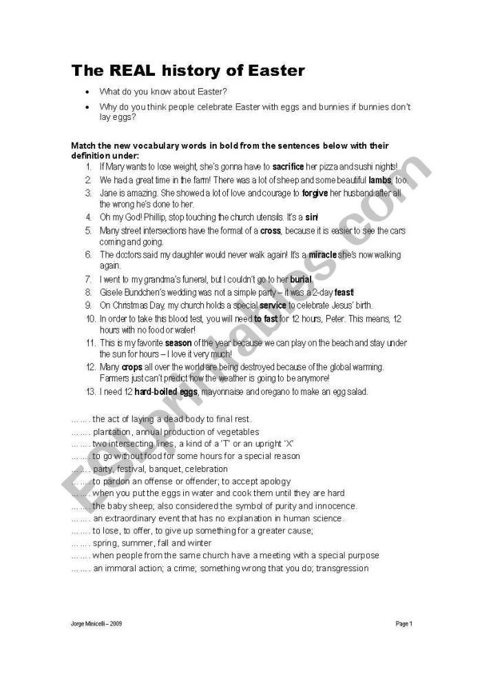 A fifth-grade worksheet detailing the origins and significance of Easter celebrations Colorful Easter eggs surrounded by spring flowers on a worksheet exploring the history of Easter