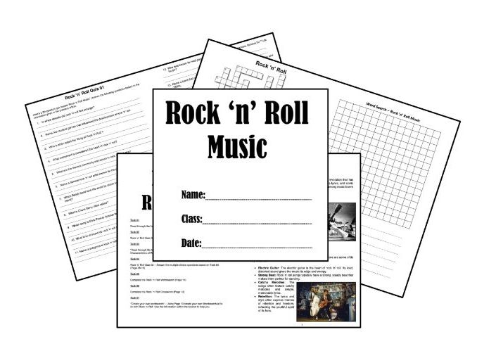 Rock 'n' roll worksheet for fourth graders highlighting African-American contributions to music