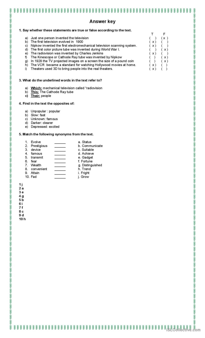 History of Television Worksheet Number 15 Fifth grade worksheet about the history of television featuring illustrations of early broadcast technology