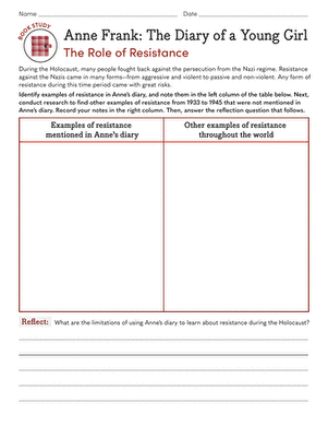 Anne Frank Diary of a Young Girl historical context study sheet 8 Seventh grade worksheet about the rise of Hitler to build background knowledge for reading The Diary of a Young Girl