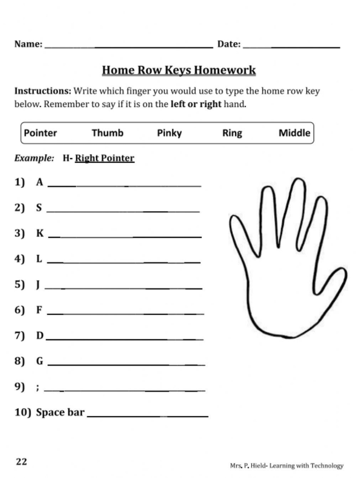 Worksheet for practicing home keys F, J, D, and K to enhance keyboarding skills. Fun activity designed for kindergarten students to improve finger placement without using a computer.