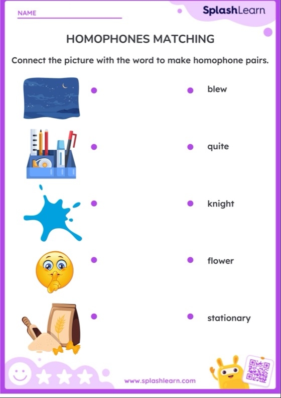 Second grade student working on a homophone search worksheet to practice spelling and grammar