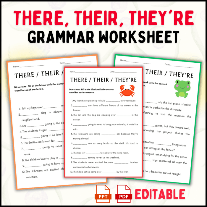 Vocabulary worksheet for Fourth Grade Worksheet featuring exercises on the homophones their, there, and they're for fourth graders. Educational resource for vocabulary development with context clues.