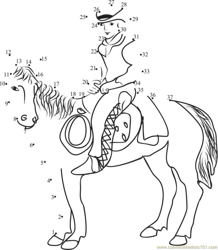 Connect the dots horse activity sheet 21 for first grade grammar and mechanics First grade dot to dot horse worksheet number 21 for counting practice