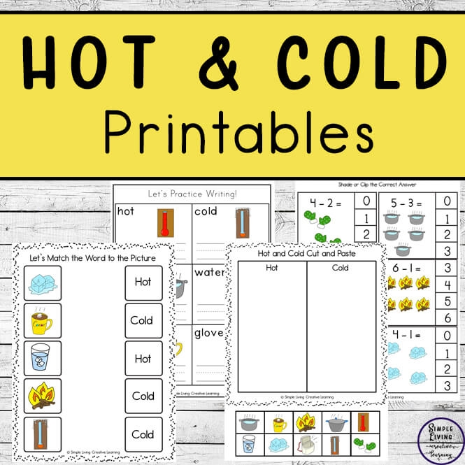 Hot or Cold? Worksheet for Pre-K Statistics Activities Children's worksheet showcasing hot and cold items for classification practice
