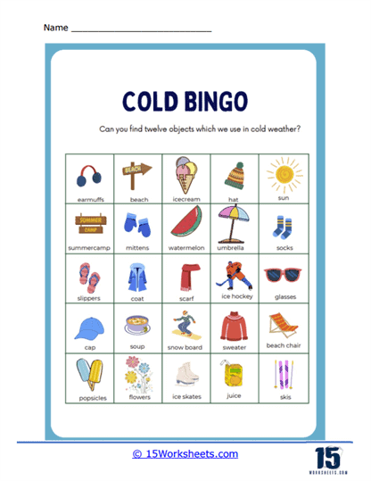 Hot or Cold Sorting Worksheet for Kindergarten Math Skills Pre-K students cutting and sorting nine hot or cold items into the correct categories